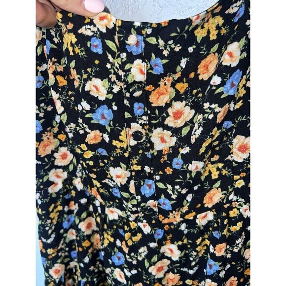 Forever 21 Floral Dress Fit & Flare Mini Size Large Lined Ditsy Floral Summer 1B - Picture 2 of 12